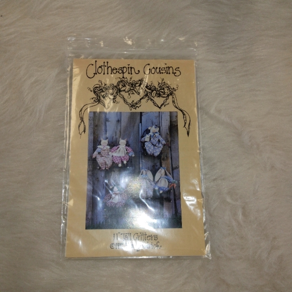 Clothespin Cousins Sewing Pattern Sheep Cat Rabbit Mouse